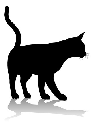 A silhouette cat pet animal detailed graphicのイラスト素材