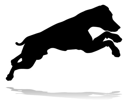 A detailed animal silhouette of a pet dogのイラスト素材