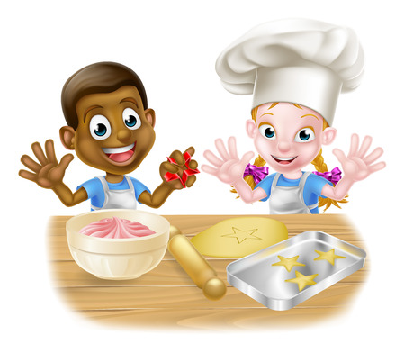 Cartoon Child Bakers Bakingのイラスト素材
