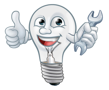 Light Bulb Cartoon Character Lightbulb Mascotのイラスト素材