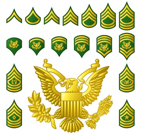 Military Army Enlisted Ranks Insigniaのイラスト素材