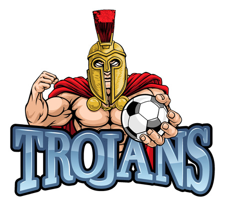 Trojan Spartan Soccer Football Sports Mascotのイラスト素材