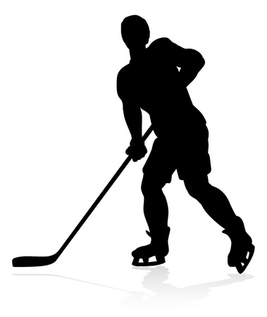 Hockey Sports Player Silhouettesのイラスト素材