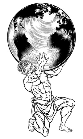 Greek Mythology Atlas Illustrationのイラスト素材