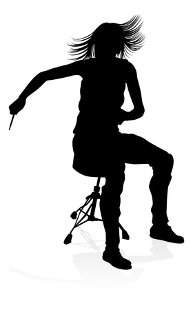 Musician Drummer Silhouetteのイラスト素材