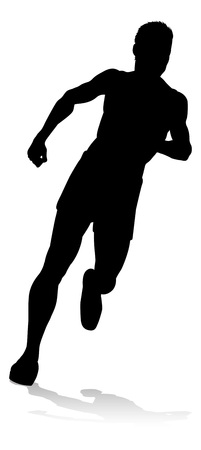 Runner Racing Track and Field Silhouetteのイラスト素材