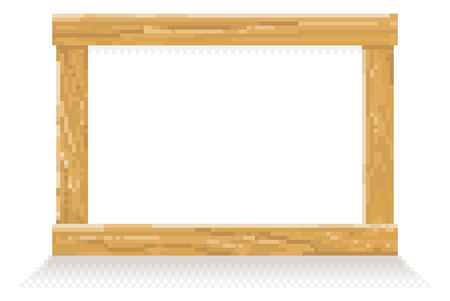Wooden Pixel Art Background Signのイラスト素材