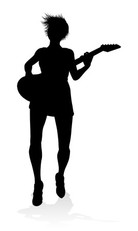 Musician Guitarist Silhouetteのイラスト素材