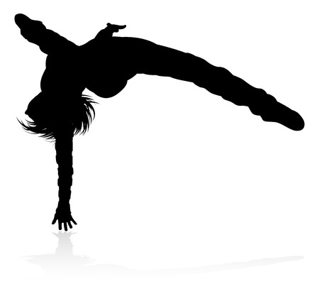 Street Dance Dancer Silhouetteのイラスト素材