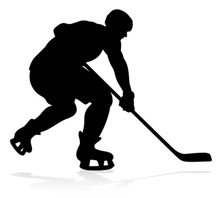Hockey Sports Player Silhouettesのイラスト素材