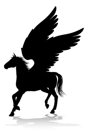 Pegasus Silhouette Mythological Winged Horseのイラスト素材