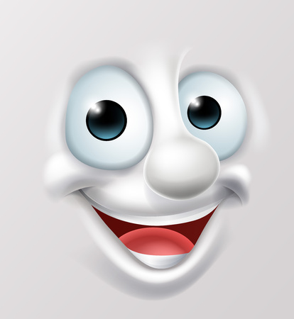 Happy Cartoon Emoticon faceのイラスト素材