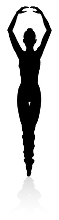 Dancing Ballet Dancer Silhouetteのイラスト素材