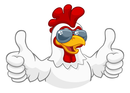Chicken Rooster Cockerel Bird Sunglasses Cartoonのイラスト素材