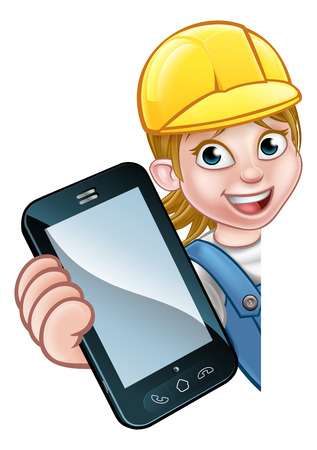 Handyman or Mechanic Phone Conceptのイラスト素材