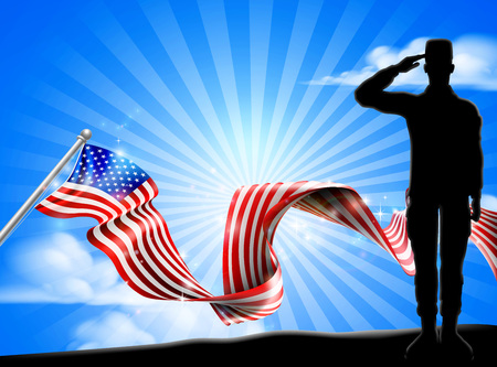 American Flag Patriotic Soldier Salute Backgroundのイラスト素材