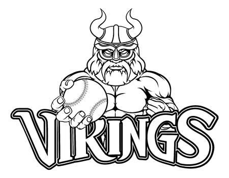 Viking Baseball Sports Mascotのイラスト素材