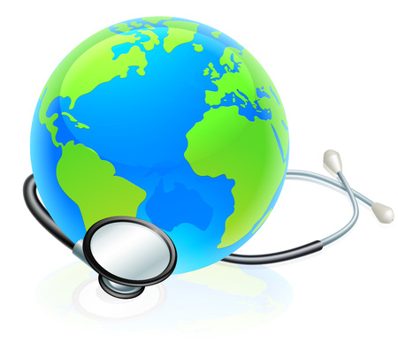 Concept Stethoscope Earth World Globe Healthのイラスト素材