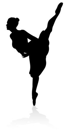 Ballet Dancer Silhouette Setのイラスト素材