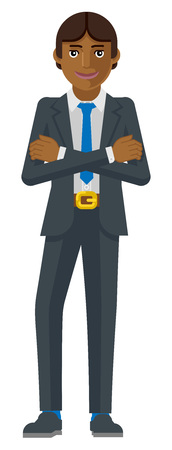 Business Man Holding Hammer Mascot Conceptのイラスト素材