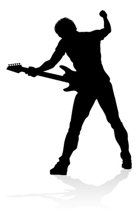 Musician Guitarist Silhouetteのイラスト素材