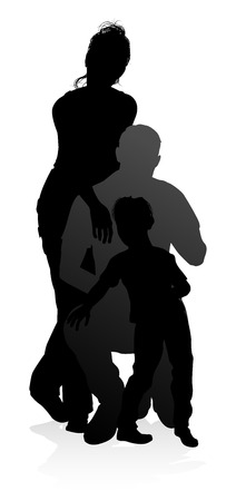 Family Detailed Silhouetteのイラスト素材