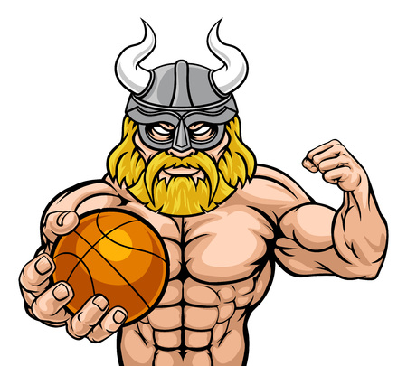 Viking Basketball Sports Mascotのイラスト素材