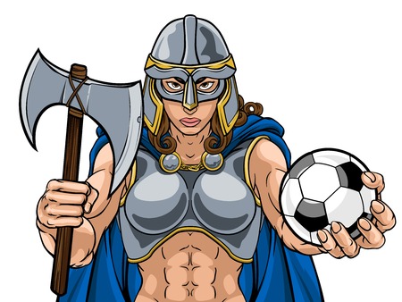 Viking Trojan Celtic Knight Soccer Warrior Womanのイラスト素材