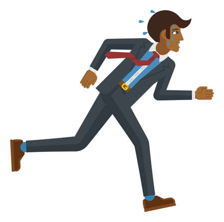 Business Man Stress Pressure Tired Running Conceptのイラスト素材