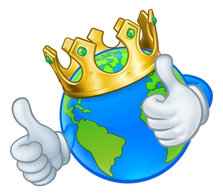 King Gold Crown Earth Globe World Cartoon Mascotのイラスト素材