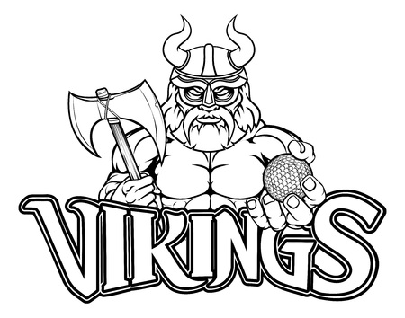 Viking Golf Sports Mascotのイラスト素材