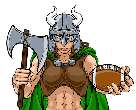 Viking Female Gladiator Football Warrior Womanのイラスト素材
