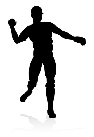Baseball Player Silhouetteのイラスト素材