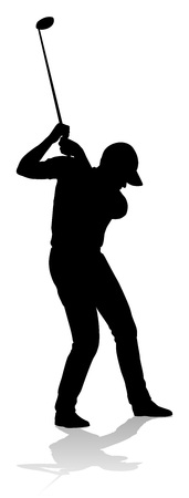 A golfer sports person playing golf のイラスト素材