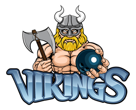 Viking Bowling Sports Mascotのイラスト素材
