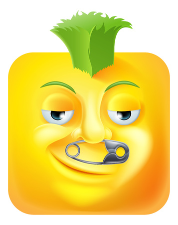 Punk Mohawk Emoji Emoticon Icon Cartoon Characterのイラスト素材