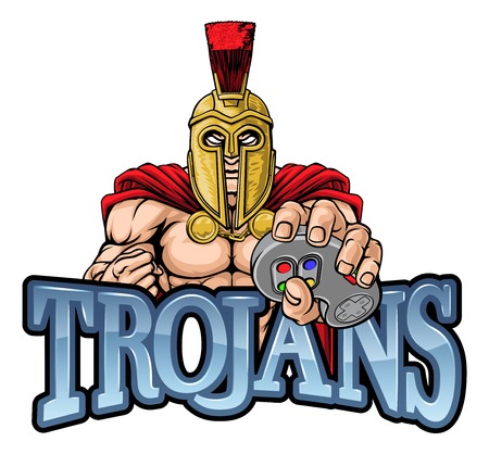 Trojan Spartan Gamer Warrior Controller Mascotのイラスト素材