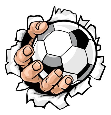 Soccer Ball Hand Tearing Backgroundのイラスト素材