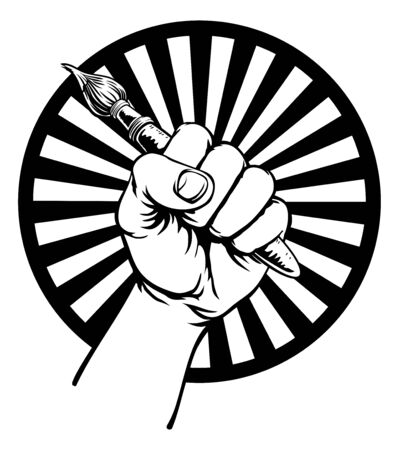 Hand Holding Artists Paintbrushのイラスト素材