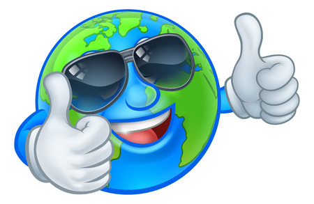 Earth Globe Shades Sunglasses Cartoon World Mascotのイラスト素材