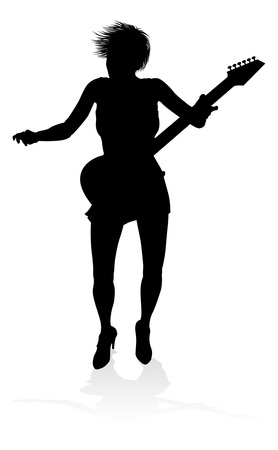 Musician Guitarist Silhouetteのイラスト素材