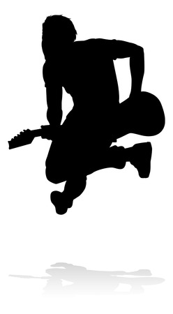 Musician Guitarist Silhouetteのイラスト素材