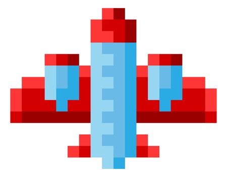 Plane Airplane Aeroplane Pixel Video Game Art Iconのイラスト素材