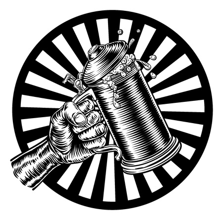 Beer Stein German Oktoberfest Pint Tankard Mugのイラスト素材