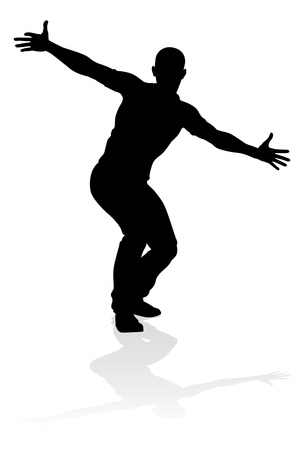 Street Dance Dancer Silhouetteのイラスト素材