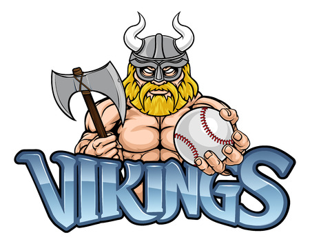 Viking Baseball Sports Mascotのイラスト素材
