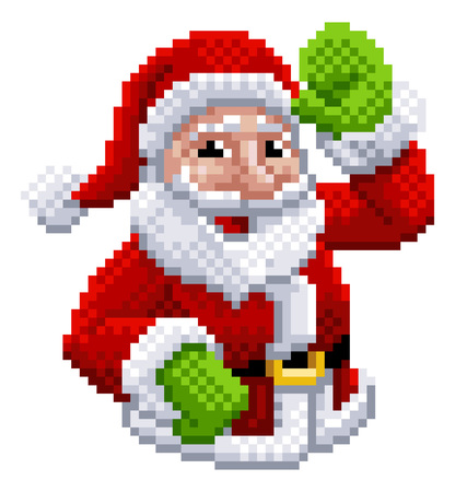 Santa Claus 8 Bit Video Game Pixel Art Styleのイラスト素材