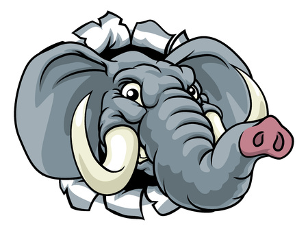 Elephant Sports Animal Mascotのイラスト素材