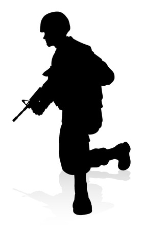 Silhouette Soldierのイラスト素材
