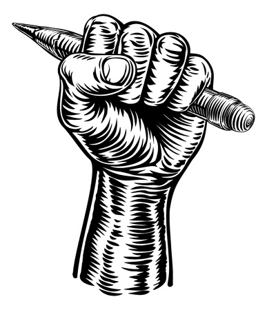 Hand Holding Pencilのイラスト素材